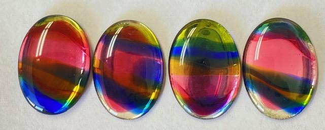 Vintage 25x18MM Stained Glass Cabochon