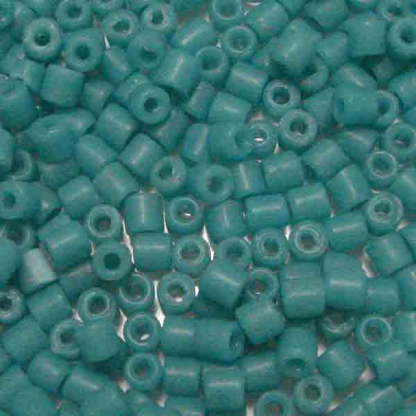Vintage 4MM Matte Green Turquoise Tile Cylinder Bead