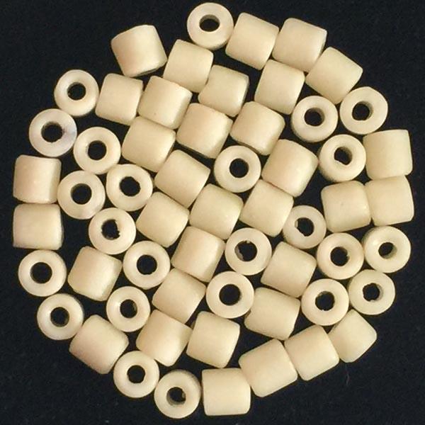 Vintage 4MM Matte Ivory Tile Cylinder Bead