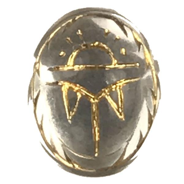 Vintage Crystal Scarab 10X8MM Gold Detail Foiled Back