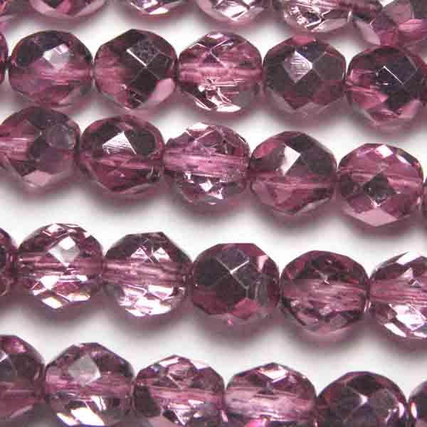 Violet with Crystal 8MM Fire Polish Ball