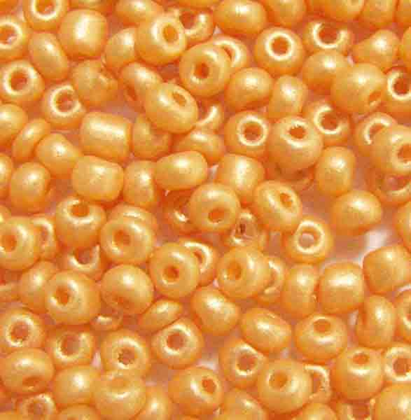 Yellow Orange Matte Pearl 6/0 Seed Bead